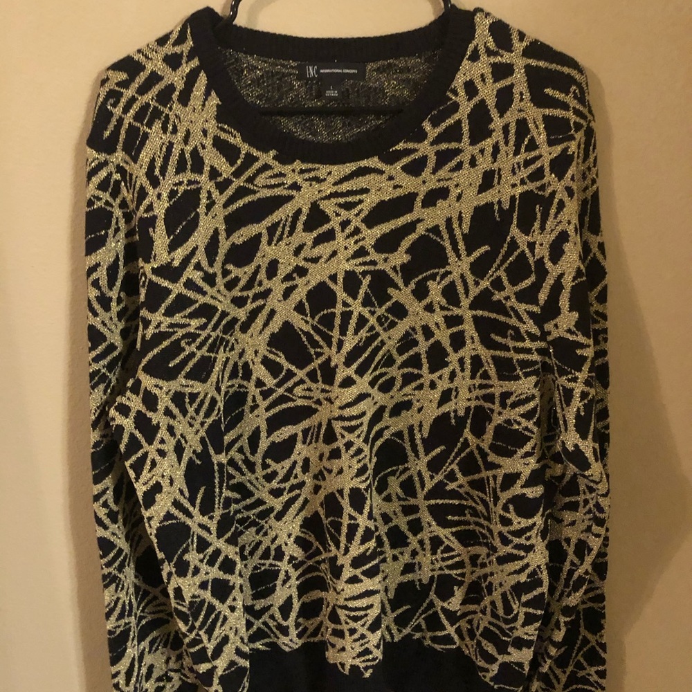 Black and gold graffiti crewneck sweater